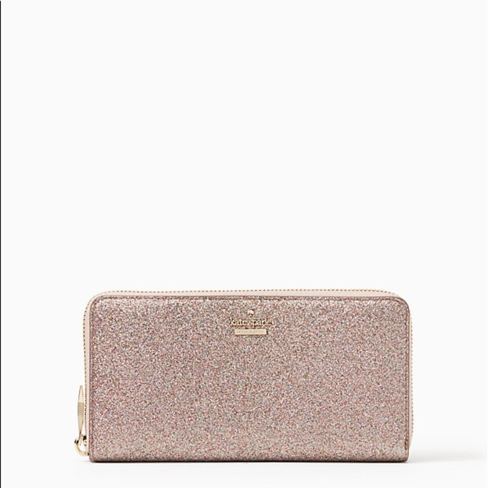 Kate spare New York rose gold glitter Wallet 🌿✨